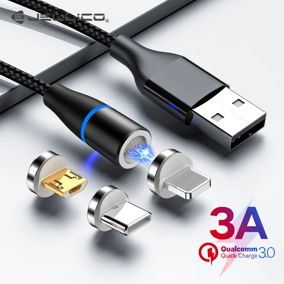 

Jellico 3A Magnetic Fast Cable Micro USB Charging Type C Cable Android Data Cable Wire Magnet Charger For iPhone Xiaomi Huawei