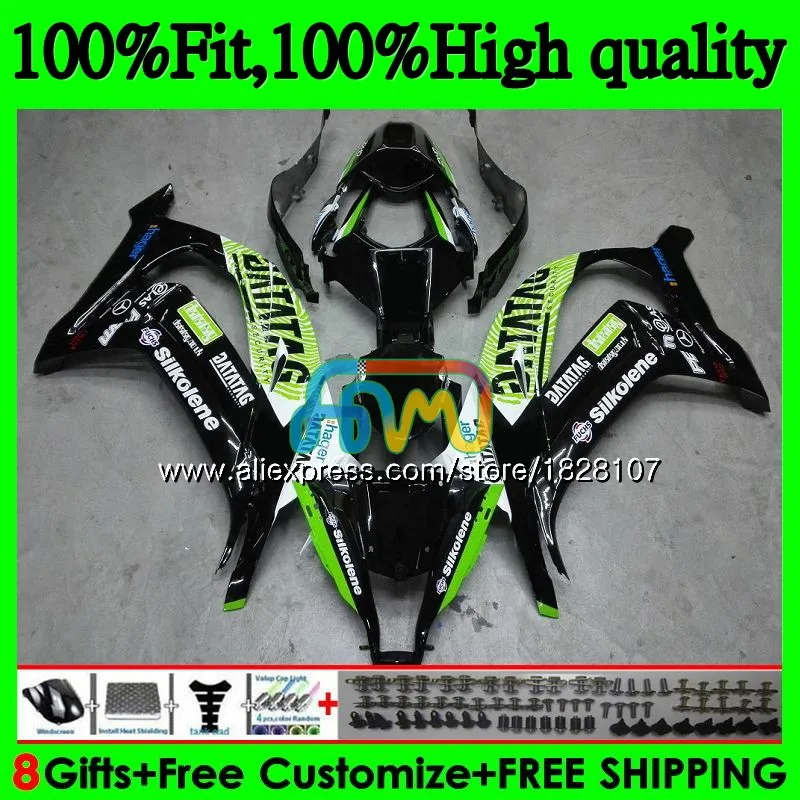 Инъекции для KAWASAKI ZX1000 ZX 10R 1000CC 18BS. 15 ZX-10R ZX10R 11 12 Цвета: зеленый, черный 13 14 15 2011 2012 2013 обтекатели