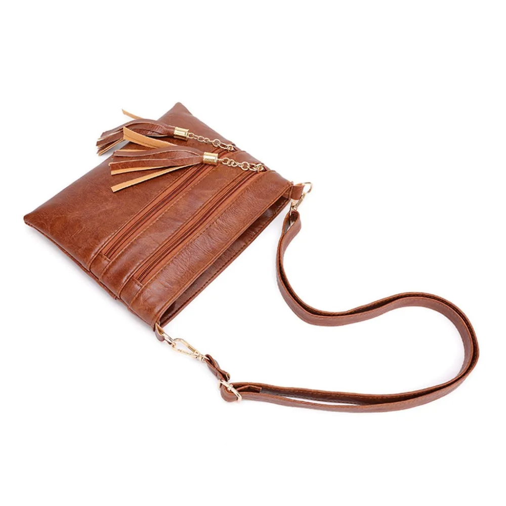 Crossbody bag Tassel Shoulder Bags Messenger Bag Phone Bag Fashion bags for women bag leather Women Zipper Solid Color bag