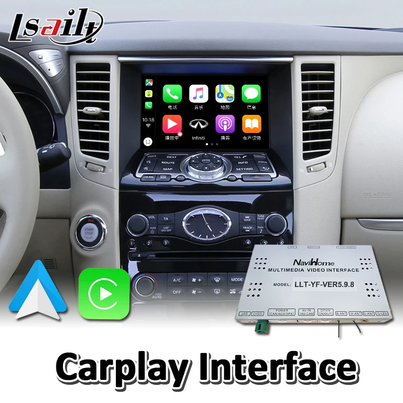 Lsailt беспроводной интерфейс Carplay для Infiniti FX35 FX50 FX 30d 2008-2013 года проводной Android авто