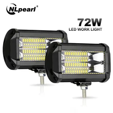 Nlpearl 5 дюймов 72 Вт Точечный светильник/рабочий светильник, стробоскоп, светильник-бар, мигающий светодиодный светильник для внедорожника, грузовика, трактора 4x4, внедорожника, джипа, квадроцикла