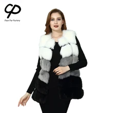 CP искусственный мех фабрика Лисий искусственный мех Жилеты для женщин осень зима лисий искусственный мех пальто разноцветный жилет женский искусственный мех CP07