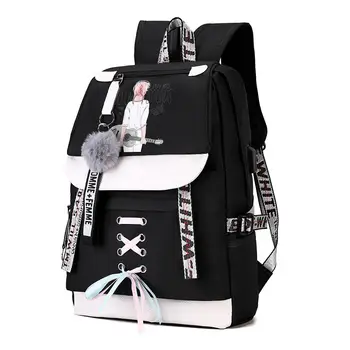 

Large Green Backpacks Women School Backpack for Teenage Girls USB School Bag Canvas Middle Junior High College Student Bagpack