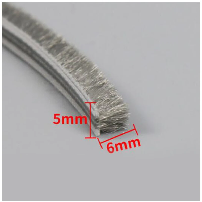 5 x 6mm 10 м раздвижные двери и окна щетка ворс уплотнение Пылезащитная полоса уплотнитель Осадка excluder - Цвет: 5 x 6mm