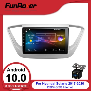

FUNROVER android 10.0 8 core car dvd radio For Hyundai Verna Solaris Accent 2017-2019 gps navigation stereo multimedia 2.5D+IPS