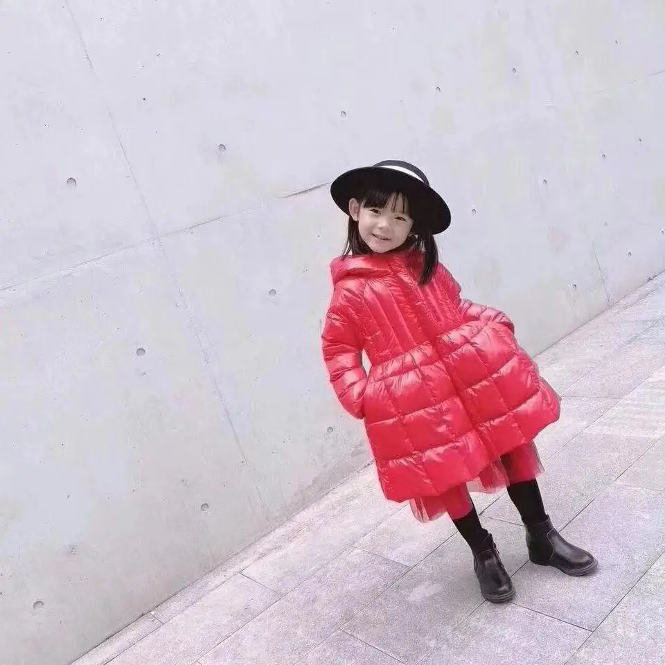 Осень-зима, Новое поступление, модное хлопковое пальто для девочек, детские куртки принцессы, детские зимние пальто - Цвет: Красный