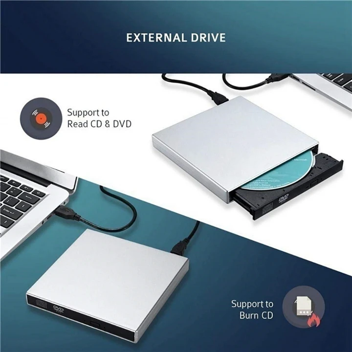 YAHEY USB 2,0 Внешний DVD привод проигрыватель дисков DVD-RW горелки оптический CD/DVD приводы писатель рекордер портативный для портативных ПК Windows