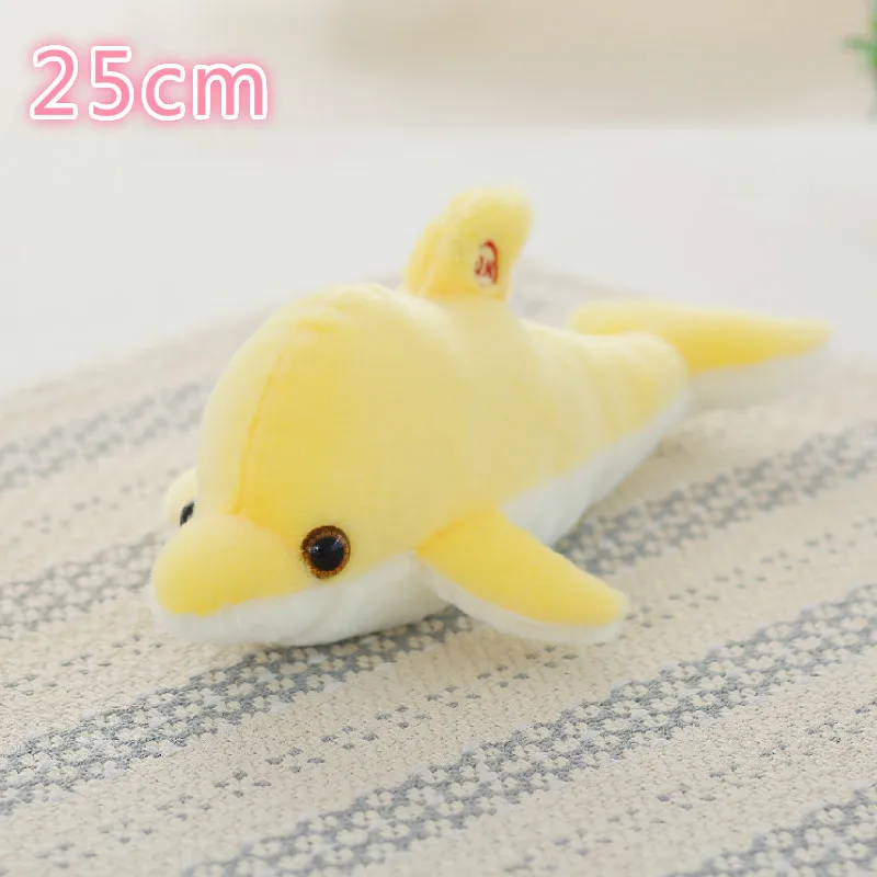 25cm yellow dolphins Световой 25/30/50 см творческий светильник вверх СВЕТОДИОДНЫЙ красочные светящиеся Плюшевые мишки Мягкие плюшевые игрушки Рождественский подарок для детей - Цвет: 25cm yellow dolphins