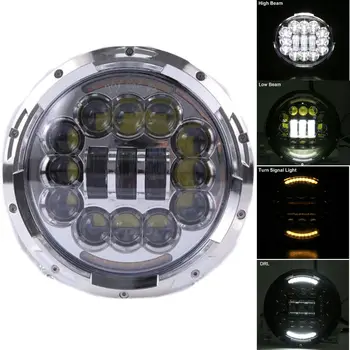 

1PC 7" 90W LED Headlight with DRL Amber Turn Signal for 1997-2006 Jeep Wrangler TJ 2 Door for 1995 1997 Land Rover Defender 90