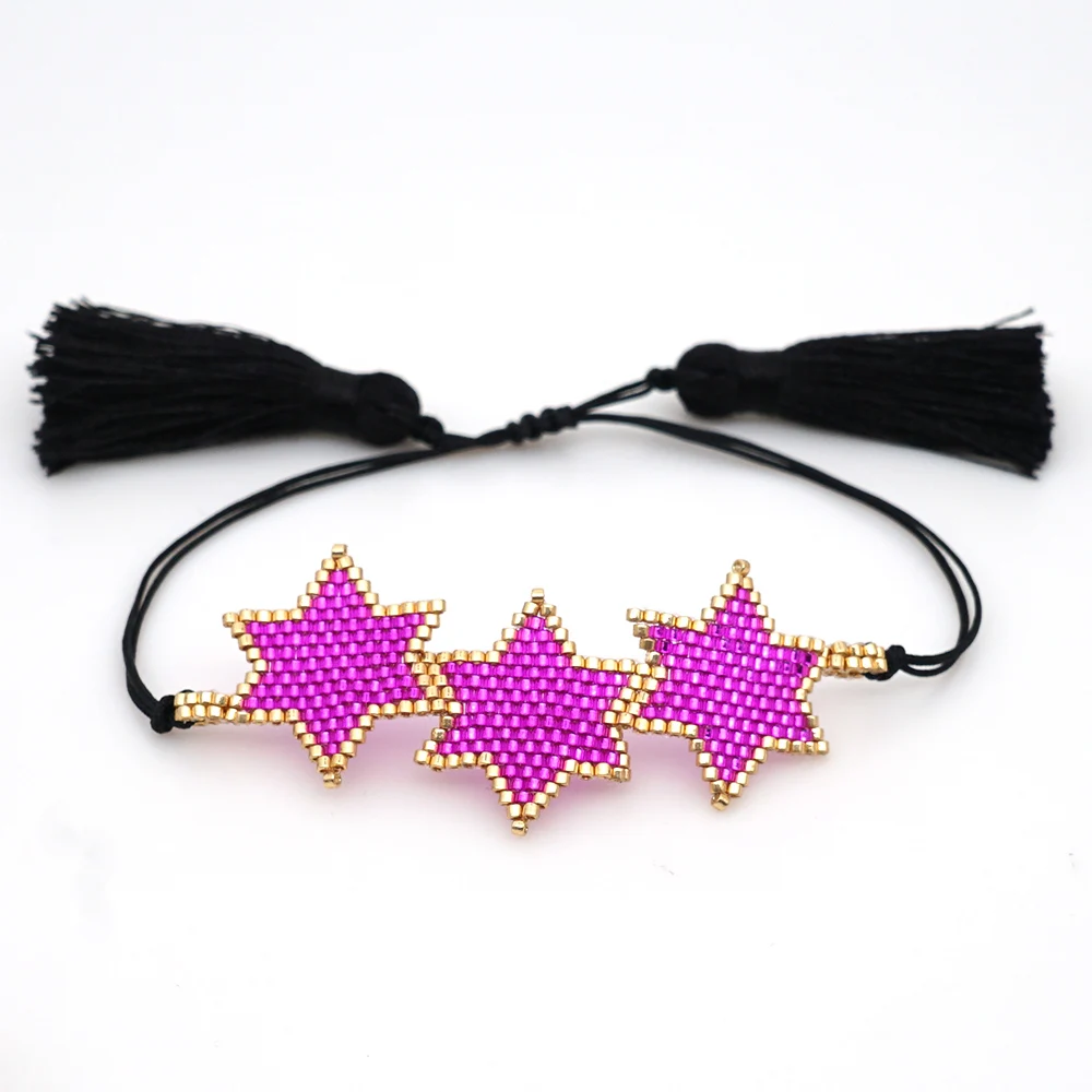 Go2boho Bracelet For Women Purple MIYUKI Heart Bracelet Unique Friendship Jewelry Pulsera Mujer 2020 New Tassel Accesorios Mujer