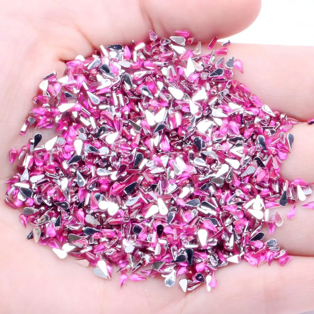 04 pink 2*4 мм капли воды 5 г 1200 шт Стразы для украшения ногтей 3D не горячей фиксации украшения для ногтей плоские с оборота для дизайна ногтей - Цвет: 04 pink