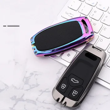 

Zinc alloy+Silicone Car Remote Key Case Fob Cover For Audi A6L Q5L A3 Q3 Q5 S3 A4 A4L Q7 A5 2018 key bag cover