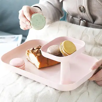

Double Layer Jewelry Storage Rack Tabletop Cosmetics Shelf Tray for Home (Pink)