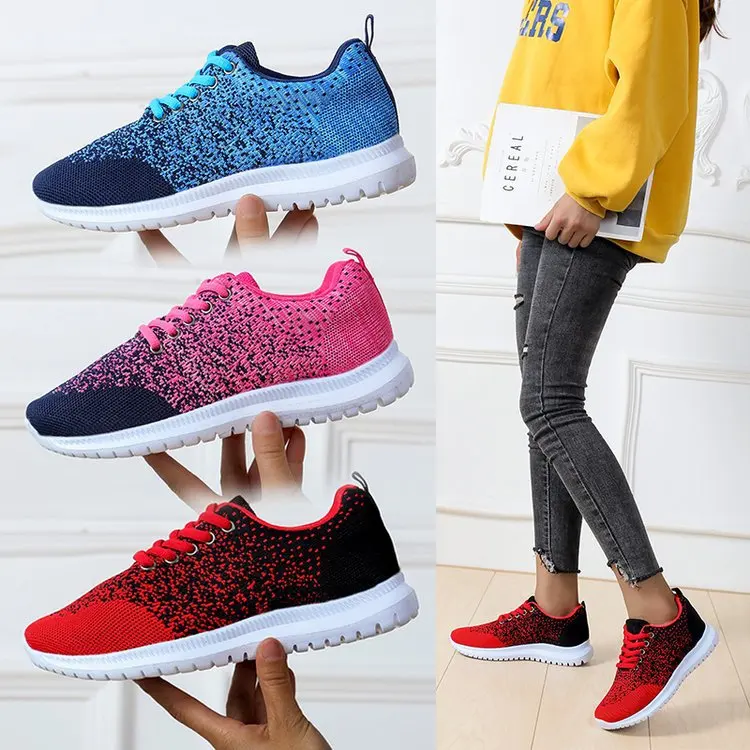 

2020 New Style Trend Cross Straps Low Heel Lace-up Rubber round-Toe Large Size 40-43 Casual Sports Shoes