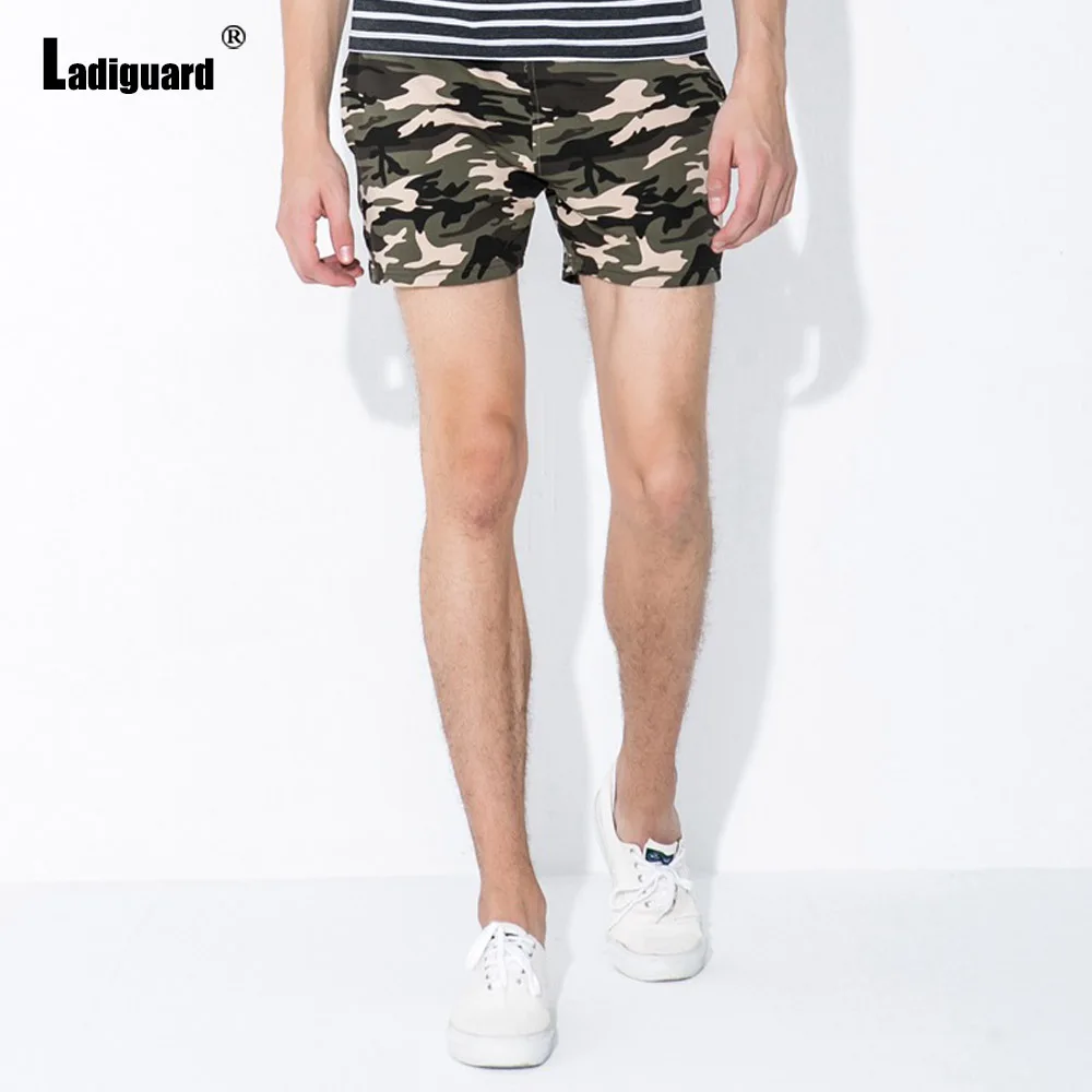 black casual shorts Ladiguard Plus Size 4xl Men Fashion Leisure Shorts 2021 New Sexy Lace-up Camouflage Shorts Male Casual Skinny Beach Short Pants black casual shorts