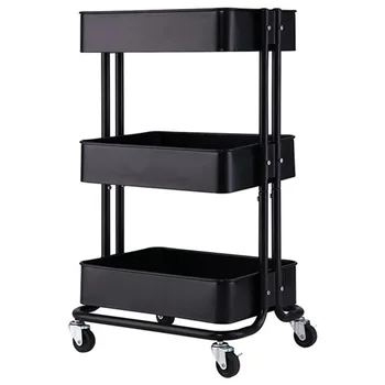 

Sturdy 3-Tier Home Kitchen Storage Rolling Utility Cart 3 Colors