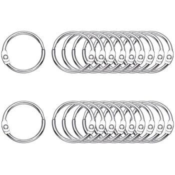 

100Pcs Loose Leaf Rings, Outer Diameter 0.75 Inch (OD), Inner Diameter 0.61 Inch (ID),Metal Book Binder Rings