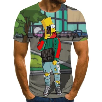 

2020 Summer Streetwear Anime Simpsons Men and Women 3D Printed T-shirt Harajuku T-shirt Funny Funny Clothing Graphic T-shirt