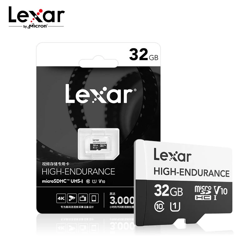 Lexar высокая выносливость Micro SD карта Макс 100 МБ/с./с карта памяти 32 Гб SDHC V10 64 Гб 128 ГБ SDXC V30 C10 Водонепроницаемая TF карта для 4K видео - Емкость: 32GB U1