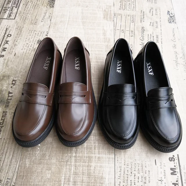 Униформа обувь Uwabaki японский Jk круглый носок для женщин девочек школьников Лолита Черный Коричневый обувь для косплея резиновая подошва