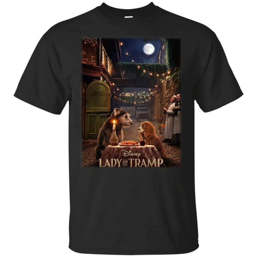 

Lady And The Tramp New Movie T-Shirt 2019 D!Sney D23 Men Black S-3Xl Gifts Custom Made Tee Shirt