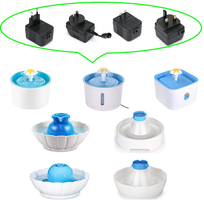 Water Fountain Accessories EU US JP AU UK Plug Adapter and Pump