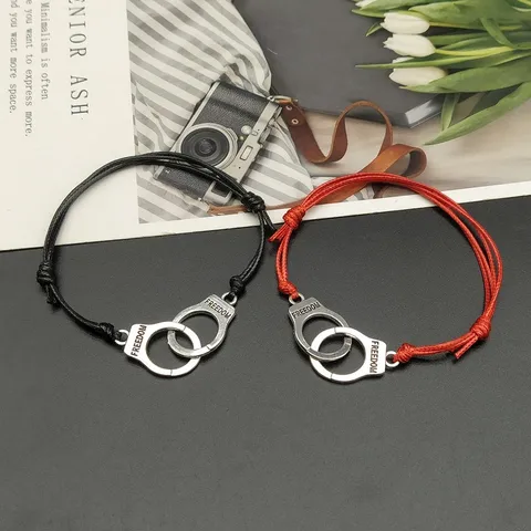 pcs Handcuff Bracelet Set BBF Adjustable Rope  Bracelet for Women Men Friendship Couple Bracelets Matching Bracelets