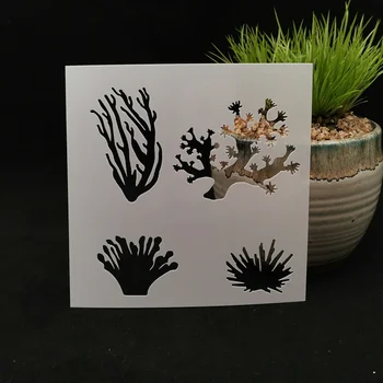 

13*13 Coral pvc Layering Stencils for Diy scrapbook coloring,painting stencil,home deco DIY Paper Cards Crafts