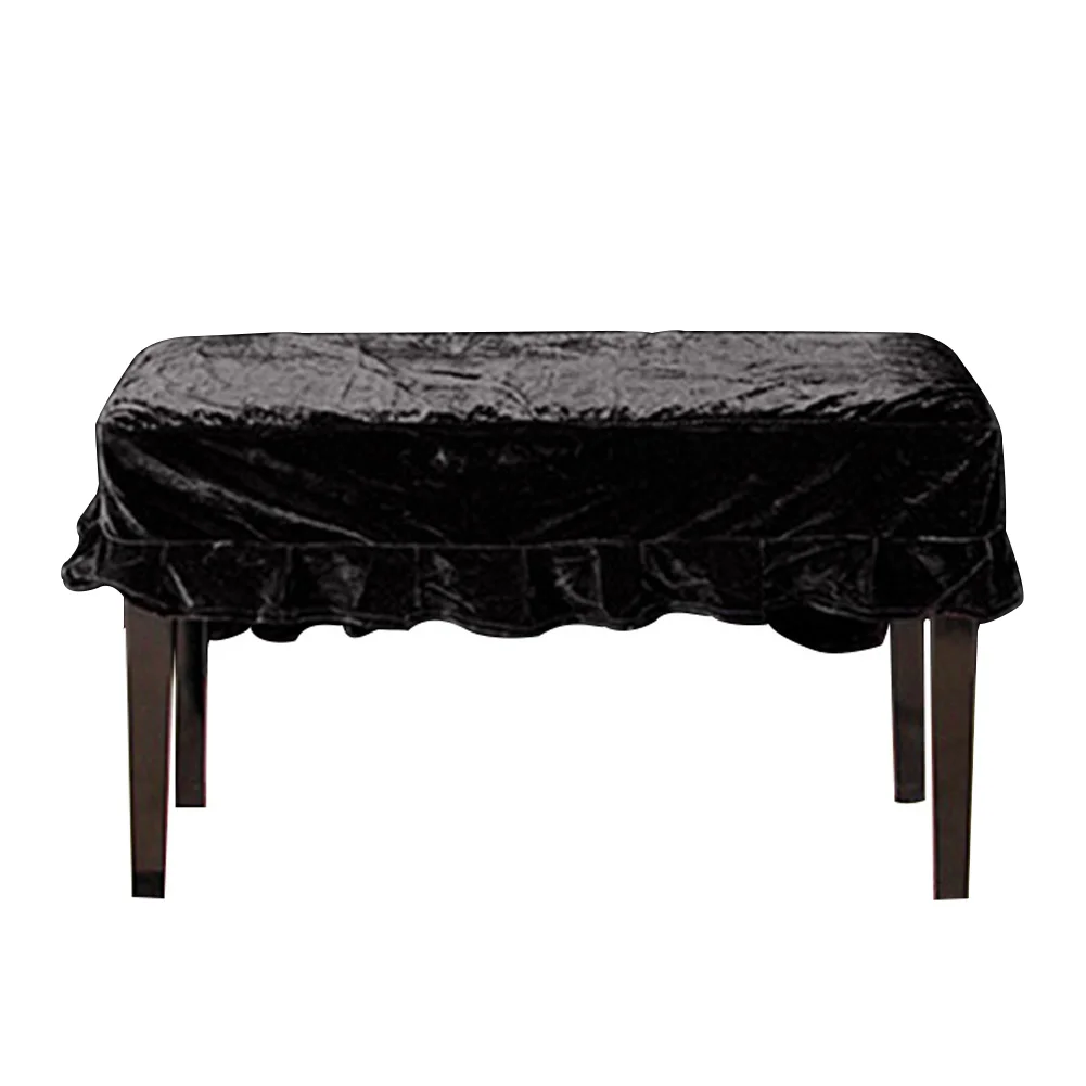 Double stool cover Чехол для пианино практичный против царапин с крышкой украшенный макраме пыленепроницаемый красивый мягкий бархат домашняя Защитная ручная стирка - Color: Double stool cover