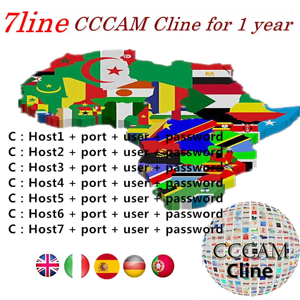 Cccam HD Европа 1 год CCcams 7 линий DVB-S2 спутниковый ТВ приемник декодер для c-линий europa для gt meida v7s/v8 nova/v9 super