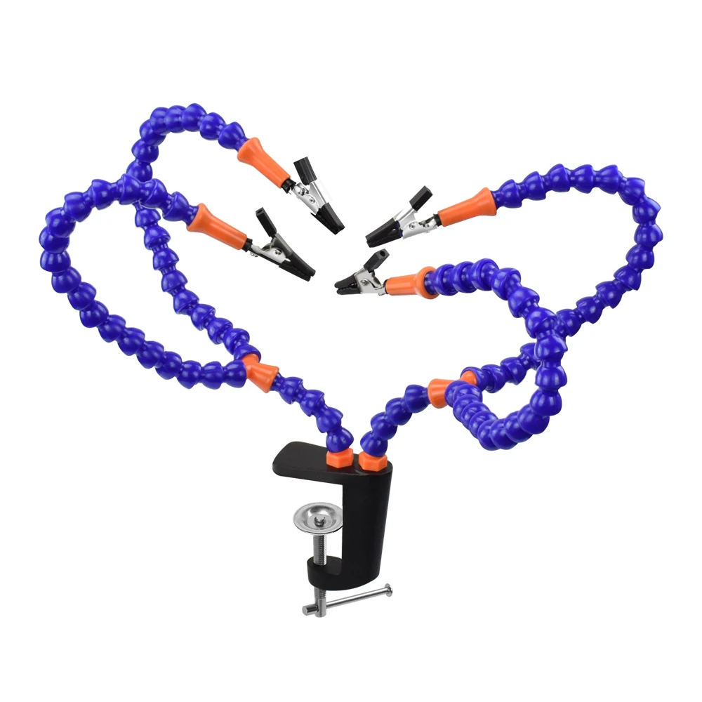 NEWACALOX Multi Soldering Helping Hand Third Hand Tool with 4PCS Flexible Arms Soldeirng Station Holder For PCB Welding Repair
