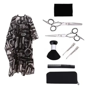 

1 Set/9pcs Hairdressing Scissors Set Haircut Shears Tools Kit Flat Teeth Scissors Hair Brushes Combs Apron For Salon Barber