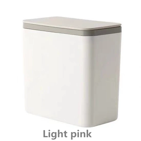 Home Waste Bin Small Trash can Mini Desktop ashcan litter Trash little Table Top Trash Box for desk Car trash bin With Lid - Цвет: Light pink