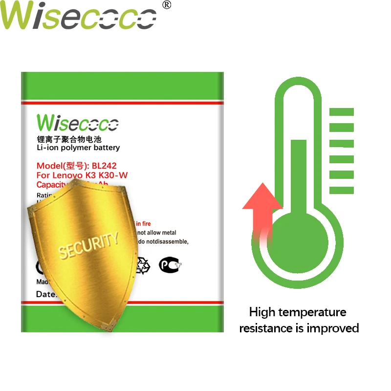 Аккумулятор WISECOCO BL242 на 4400 мАч для Lenovo K3 K30 W T A6000 A3860 A3580 A3900 A6010 Plus мобильный телефон