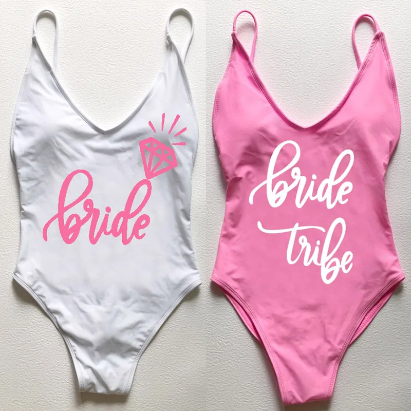 Sexy Backless One Piece Swimsuit Summer BRIDE TRIBE Swimwear Bathing