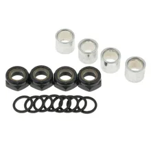 

Skateboard Bearing Spacers Washers Nuts Kit Iron Black/ Gold Longboard Repair Rebuild Accessories