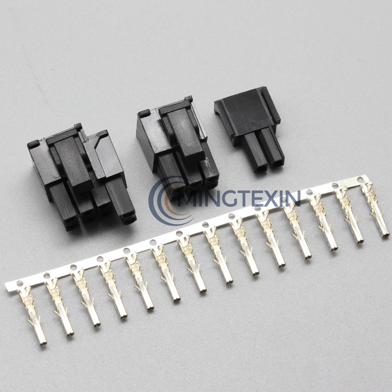 20 세트 4.2mm 피치 5557 ATX 그래픽 카드 GPU PCI-E 전원 커넥터 6 + 2 핀 8 핀 수 하우징 + 터미널, 검정색