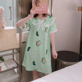 

Summer Women Nightwear Sweet Girls Students Sleeping Wear Female Nightgowns M-XXL Girl Sleepwear Shirt Princess Style Nightgown