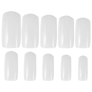 

600 Pcs False Nails Clear Nail Tips French Nail Tips (Transparent Color)