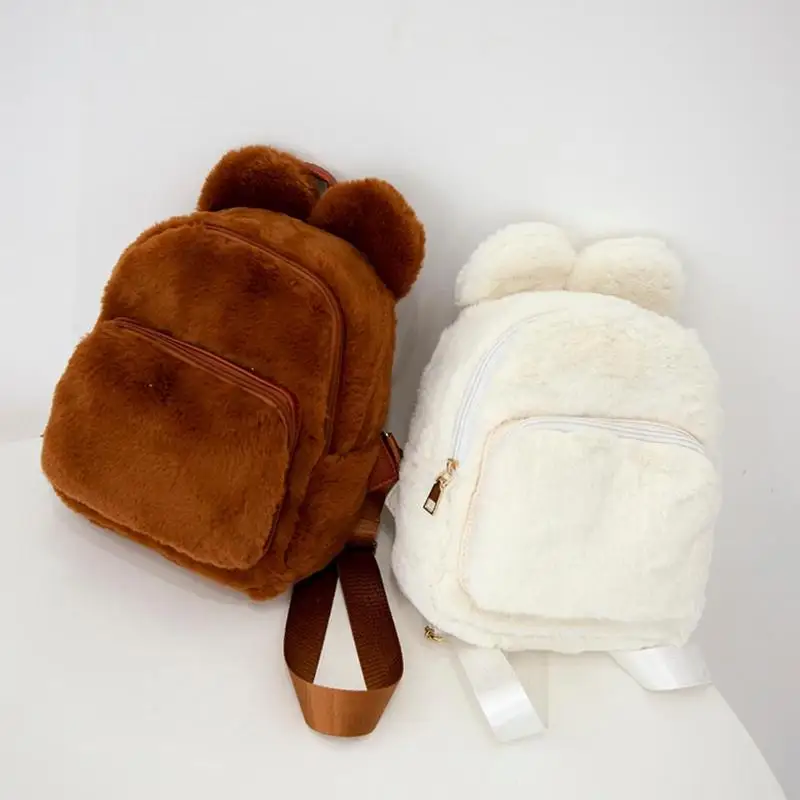 Женский мягкий плюшевый рюкзак из искусственного меха, сумка на плечо, пушистая школьная сумка, милые маленькие школьные сумки для студентов, дорожная сумка на плечо
