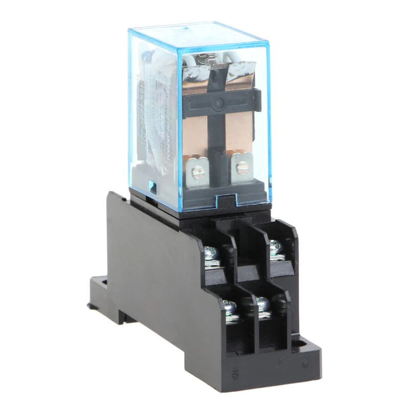 

Drop Shipping LY2NJ Intermediate Relay MY4N-J AC 220V DC 12V 10A 8 Pin With Base