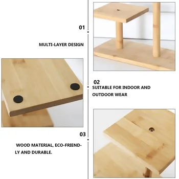 

1Pc Wooden Rack Multi-layer Plant Stand Plant Stand Bamboo Shelf Succulent Storage Rack for Office