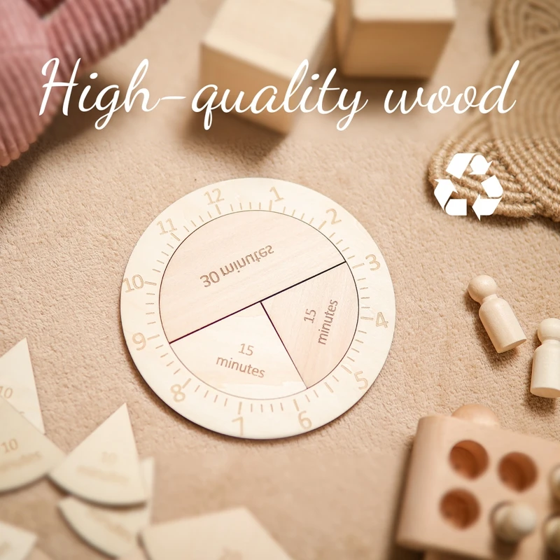 Baby Wooden Cognitive Clock Montessori Early Educational Matching Clock Toys Geometry Digital Puzzles Gadgets For Kids Gifts 5