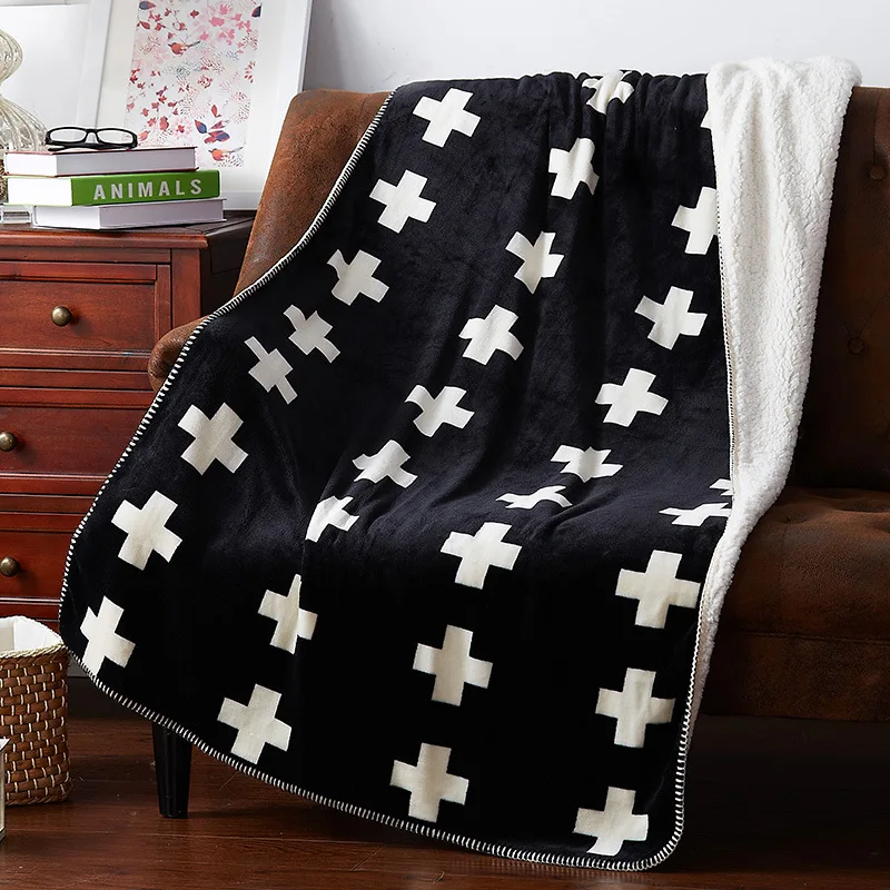 Пледы одеяло для дивана шерпа Двойной Искусственный мех толстое одеяло офис Ланч брейк ворс британский стиль Одеяло - Цвет: style9