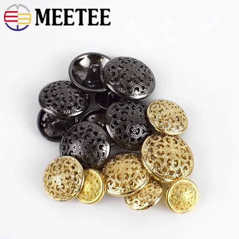 Meetee 10 шт. 15 25 мм пустотелые металлические пуговицы для костюма одежды пальто