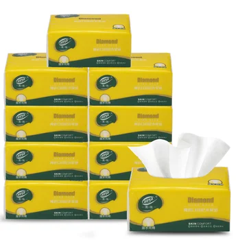 

10pack Facial Tissue Natural Wood Pulp Paper Tissue 3Layer Eco-Friendly Recycled Paper Home Use Soft Paper Bathroom Toilet Paper