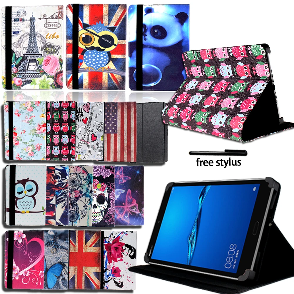 

Universal Tablet Case for 7" /8"/10" Huawei Honor Pad Smart Pu Leather Shockproof Tablet Cover Stand Case Folding+free Stylus