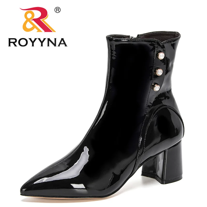Royyna 2022 New Designers Ankle Boots 2021 Winter Autumn Zipper Ankle