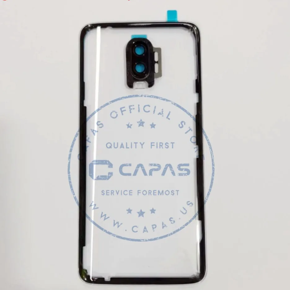 Для OnePlus 6T Задняя крышка батареи+ клей+ стеклянный объектив камеры для OnePlus 6T Задняя крышка корпуса Замена двери - Цвет: Transparent