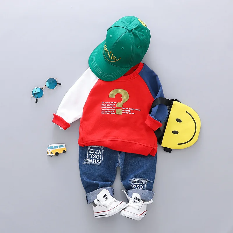 

Spring Children's Wear Children's Sanitary Clothes All-cotton Children's Cowboy Casual Suit 1-3 Years Old